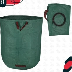 Trädgårdskorg för löv och gräs, rund, hopfällbar, stor, 635 l, set om 2