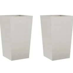 Trädgårdskrukor 2-pack i rostfritt stål | Storlek: 45x45x75 cm | Färg: Silver