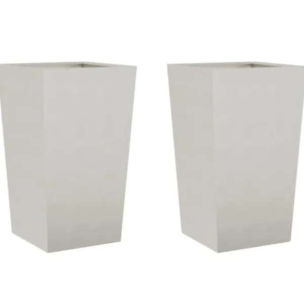 Trädgårdskrukor 2-pack i rostfritt stål | Storlek: 45x45x75 cm | Färg: Silver