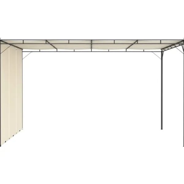 vidaXL Trädgårdspaviljong med draperier 4x3x2,25 m gräddvit