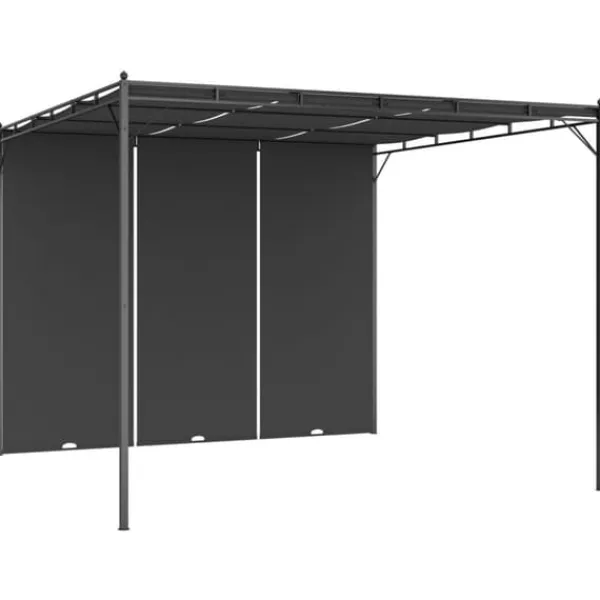 Trädgårdspaviljong med draperier 3x3x2,25 m antracit - Solskydd - Sol Skydd - Home & Living