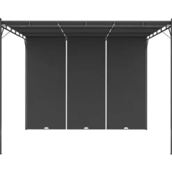 Trädgårdspaviljong med draperier 3x3x2,25 m antracit - Solskydd - Sol Skydd - Home & Living