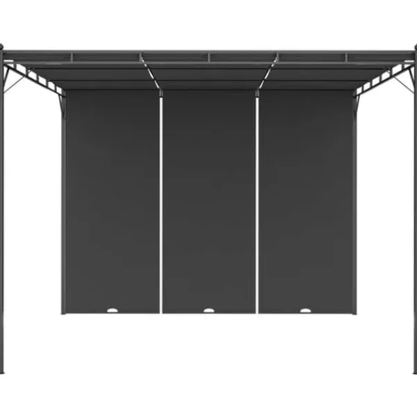 Trädgårdspaviljong med draperier 3x3x2,25 m antracit - Solskydd - Sol Skydd - Home & Living