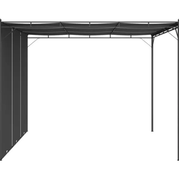 Trädgårdspaviljong med draperier 3x3x2,25 m antracit - Solskydd - Sol Skydd - Home & Living