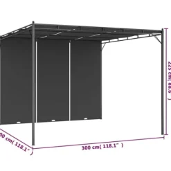 Trädgårdspaviljong med draperier 3x3x2,25 m antracit - Solskydd - Sol Skydd - Home & Living