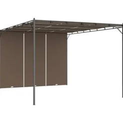 Trädgårdspaviljong med draperier 4x3x2,25 m taupe - Solskydd - Sol Skydd - Home & Living