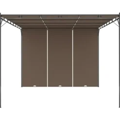 Trädgårdspaviljong med draperier 4x3x2,25 m taupe - Solskydd - Sol Skydd - Home & Living