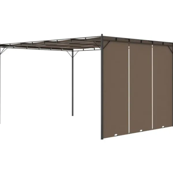 Trädgårdspaviljong med draperier 4x3x2,25 m taupe - Solskydd - Sol Skydd - Home & Living