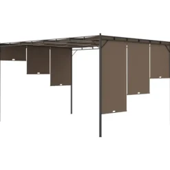 Trädgårdspaviljong med draperier 4x3x2,25 m taupe - Solskydd - Sol Skydd - Home & Living