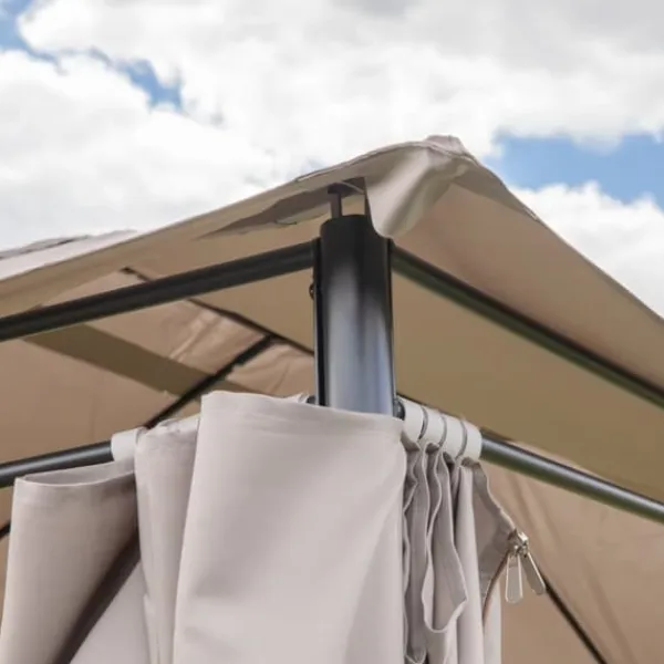 Clearance Trädgårdspaviljong 3x4m med sidoväggar och gardiner, vattentät, STRONG TENT Tält & Lusthus
