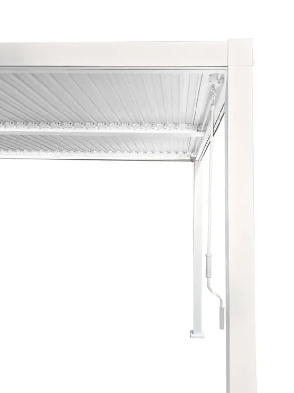 Best Trädgårdspergola 3x4 m med JUSTERBART ALUMINIUMTAK, vit, för TERRASS, stark Valvbågar, Spaljéer, Bersåer & Pergolor