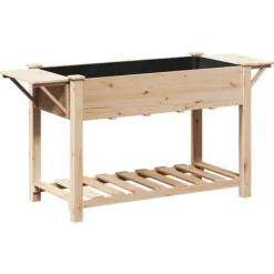 vidaXL Trädgårdsplanterare Beige 155 x 59 x 76,5 cm Massivt Furu