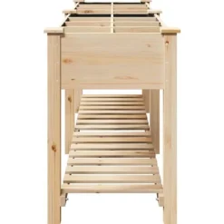 Discount Trädgårdsplanterare med galler i massivt trä | Storlek: 115x59x76 cm | Färg: Furu Planteringsbänkar
