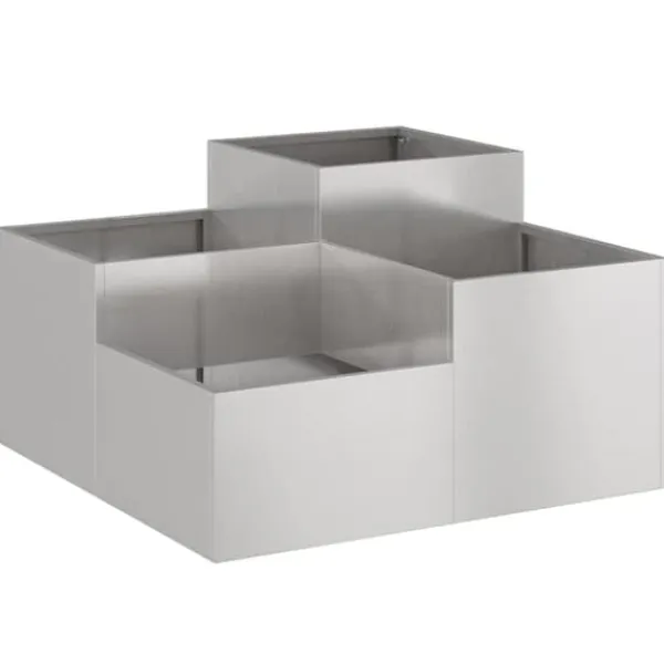 Sale Trädgårdsplanterare Silver 80 x 80 x 48 cm Rostfritt stål Krukor & Växtbehållare