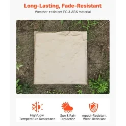 Trädgårdsplattor, 39,5x39,5x2,6 cm, Beige, Plast