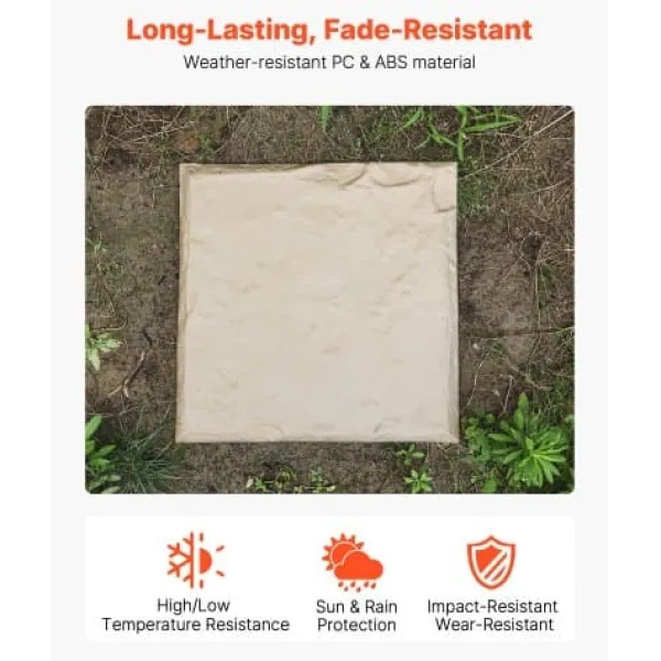 Trädgårdsplattor, 39,5x39,5x2,6 cm, Beige, Plast