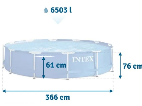 Discount Trädgårdspool med ram 366 x 76 cm 6-i-1 INTEX 28210 Pooler