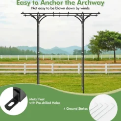 Discount Trädgårdsport, 6.5x1.7x6.8 ft, Svart Valvbågar, Spaljéer, Bersåer & Pergolor