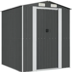 New Trädgårdsskjul antracit 192x191x223 cm galvaniserat stål Skjul, Garage & Carports
