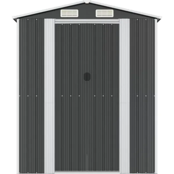 New Trädgårdsskjul antracit 192x191x223 cm galvaniserat stål Skjul, Garage & Carports
