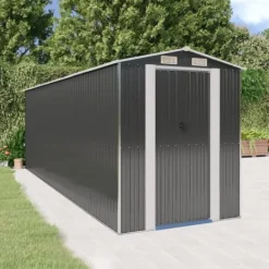 Best Trädgårdsskjul antracit 192x606x223 cm galvaniserat stål Skjul, Garage & Carports