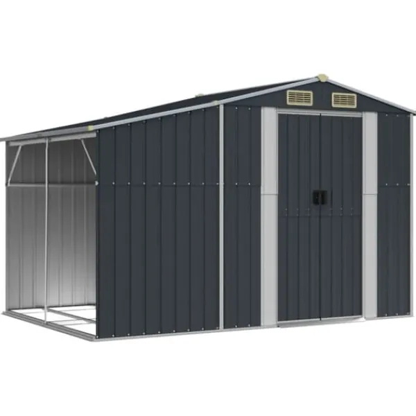 vidaXL Trädgårdsskjul antracit 277x192,5x179 cm galvaniserat stål