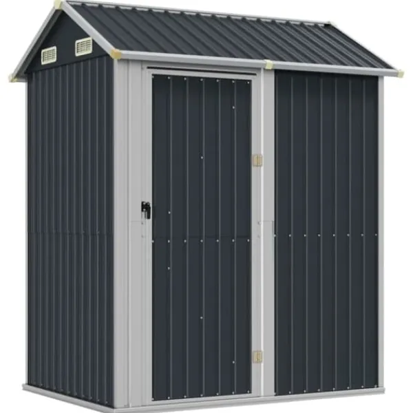 vidaXL Trädgårdsskjul antracit 192x152,5x237 cm galvaniserat stål