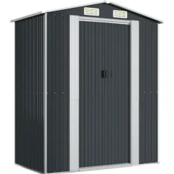 vidaXL Trädgårdsskjul antracit 192x108x223 cm galvaniserat stål