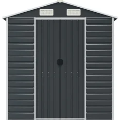 vidaXL Trädgårdsskjul antracit 191x725x198 cm galvaniserat stål