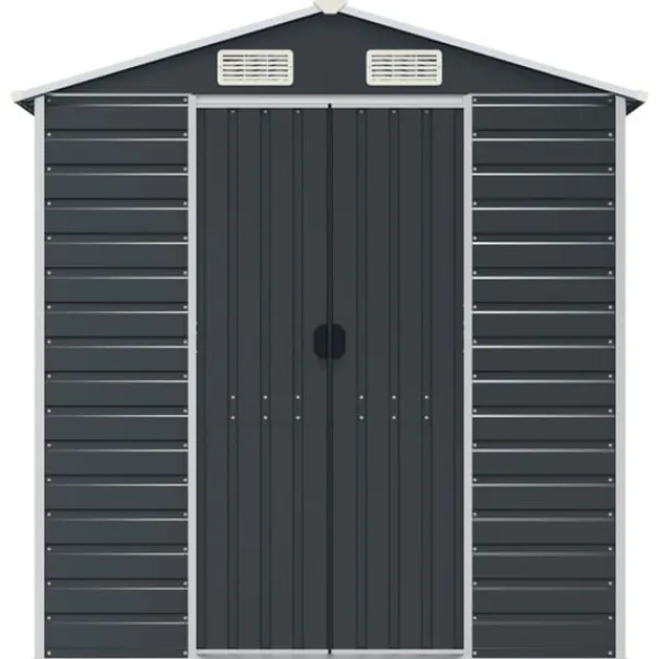 vidaXL Trädgårdsskjul antracit 191x725x198 cm galvaniserat stål