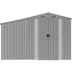 Sale Trädgårdsskjul av galvaniserat stål | Färg: Grå | Storlek: 277x192,5x179 cm Skjul, Garage & Carports