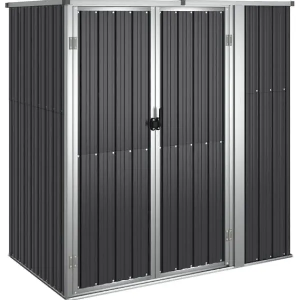 Clearance Trädgårdsskjul av galvaniserat stål för förvaring | Färg: Antracit | Storlek: 161x89x161 cm Skjul, Garage & Carports