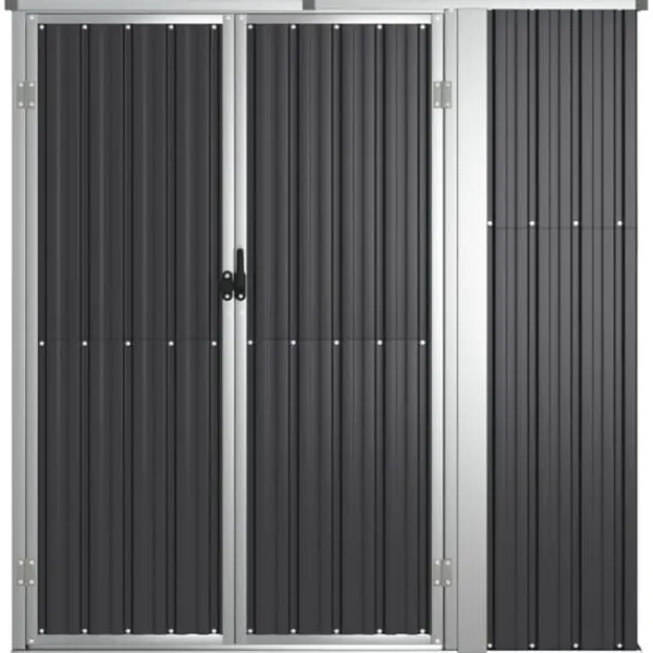 Clearance Trädgårdsskjul av galvaniserat stål för förvaring | Färg: Antracit | Storlek: 161x89x161 cm Skjul, Garage & Carports
