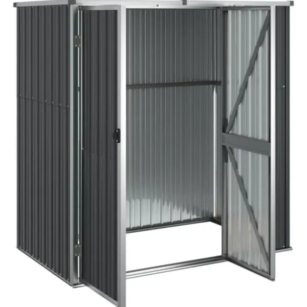 Clearance Trädgårdsskjul av galvaniserat stål för förvaring | Färg: Antracit | Storlek: 161x89x161 cm Skjul, Garage & Carports