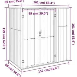 Clearance Trädgårdsskjul av galvaniserat stål för förvaring | Färg: Antracit | Storlek: 161x89x161 cm Skjul, Garage & Carports