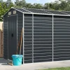Outlet Trädgårdsskjul av galvaniserat stål - Hållbart och rymligt | Färg: Antracit | Storlek: 191x725x198 cm Skjul, Garage & Carports