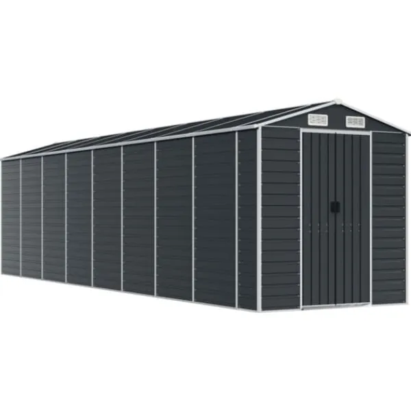 Outlet Trädgårdsskjul av galvaniserat stål - Hållbart och rymligt | Färg: Antracit | Storlek: 191x725x198 cm Skjul, Garage & Carports
