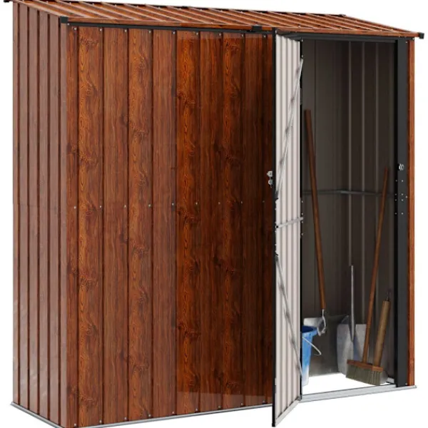 vidaXL Trädgårdsskjul Brun 203,5 x 73 x 200 cm Metall