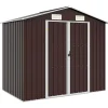 Trädgårdsskjul brun 205x129x183 cm galvaniserat stål Skjul, Garage & Carports