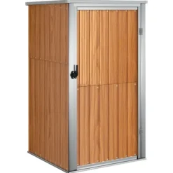 Trädgårdsskjul brun 88x89x161 cm galvaniserat stål - Redskapsbod - Redskapsbodar - Home & Living