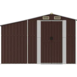 vidaXL Trädgårdsskjul brun 277x279x179 cm galvaniserat stål