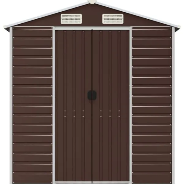 vidaXL Trädgårdsskjul brun 191x300x198 cm galvaniserat stål
