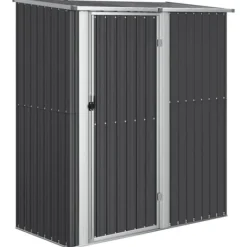 Trädgårdsskjul i galvaniserat stål - Förvaring av verktyg | Färg: Antracit | Storlek: 180,5x97x209,5 cm
