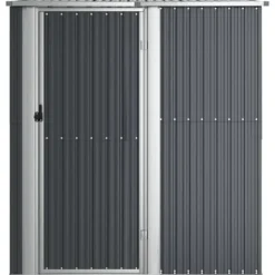 Trädgårdsskjul i galvaniserat stål - Förvaring av verktyg | Färg: Antracit | Storlek: 180,5x97x209,5 cm