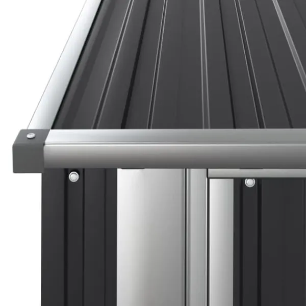 Trädgårdsskjul i galvaniserat stål - Förvaring av verktyg | Färg: Antracit | Storlek: 180,5x97x209,5 cm