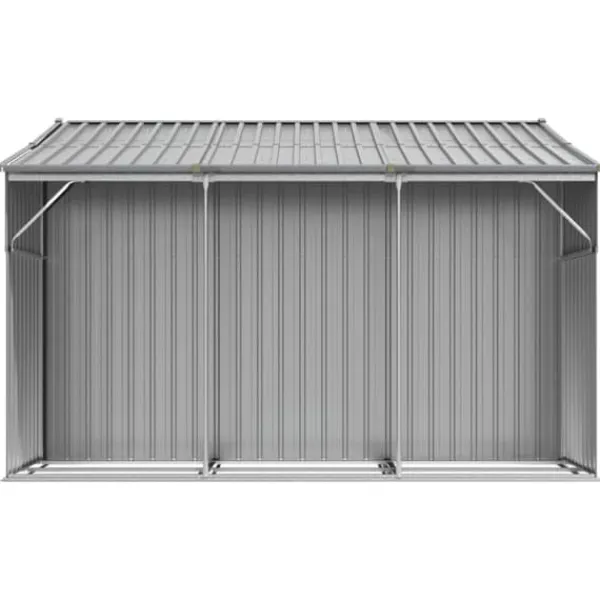 Trädgårdsskjul i galvaniserat stål - Förvaring av verktyg | Färg: Grå | Storlek: 277x279x179 cm