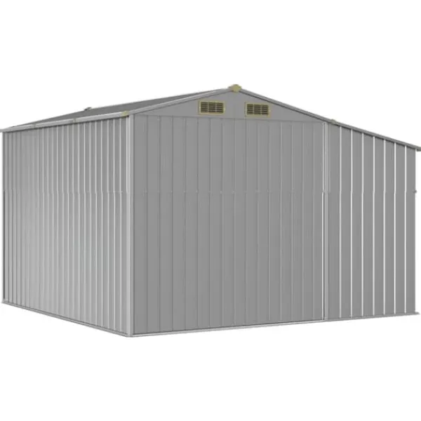 Trädgårdsskjul i galvaniserat stål - Förvaring av verktyg | Färg: Grå | Storlek: 277x279x179 cm