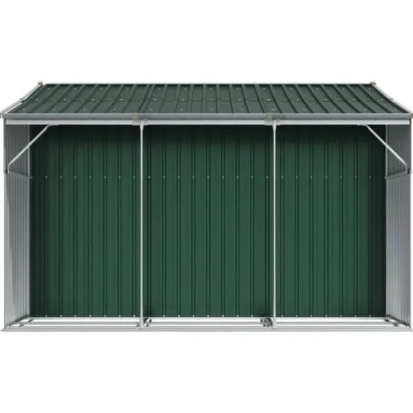 Trädgårdsskjul i galvaniserat stål - Utomhusförvaring | Färg: Grön | Storlek: 277x279x179 cm