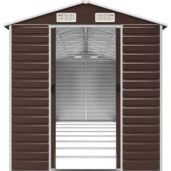 Discount Trädgårdsskjul i galvaniserat stål - Förvaringslösning | Färg: Brun | Storlek: 191x725x198 cm Skjul, Garage & Carports