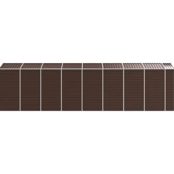 Discount Trädgårdsskjul i galvaniserat stål - Förvaringslösning | Färg: Brun | Storlek: 191x725x198 cm Skjul, Garage & Carports